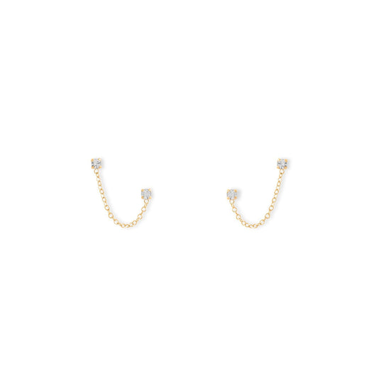 14 Karat Gold Double Post Crystal Earrings - 66544 - Liliana Skye