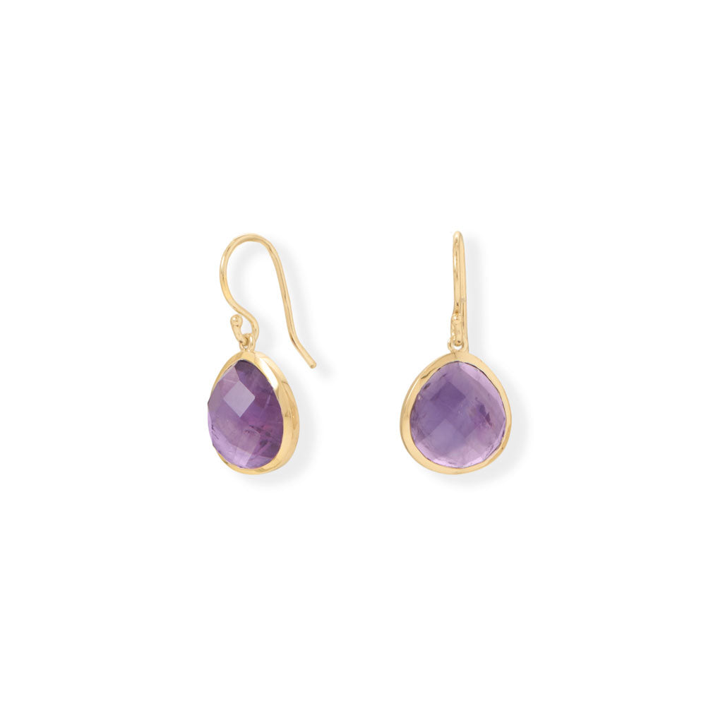 14 Karat Gold Plated African Amethyst Earrings - 66779 - Liliana Skye