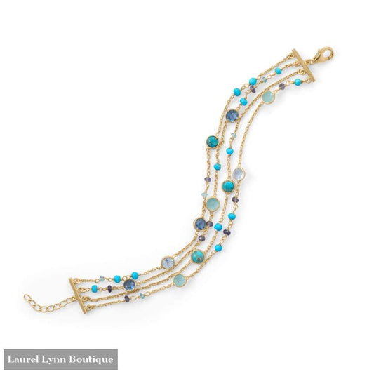14 Karat Gold Plated Multi Stone Bracelet - Laurel Lynn Collection - Blairs Jewelry & Gifts