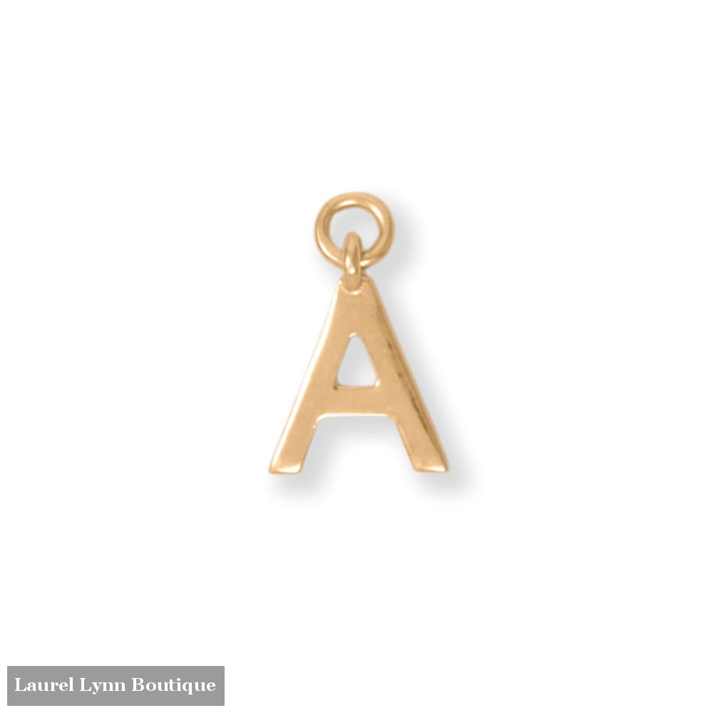 14 Karat Gold Plated Polished A Charm - 74684A - Liliana Skye