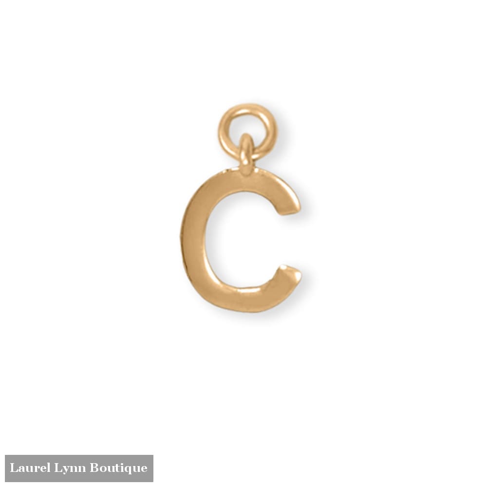 14 Karat Gold Plated Polished C Charm - 74684C - Liliana Skye