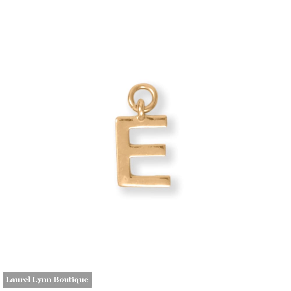 14 Karat Gold Plated Polished E Charm - 74684E - Liliana Skye