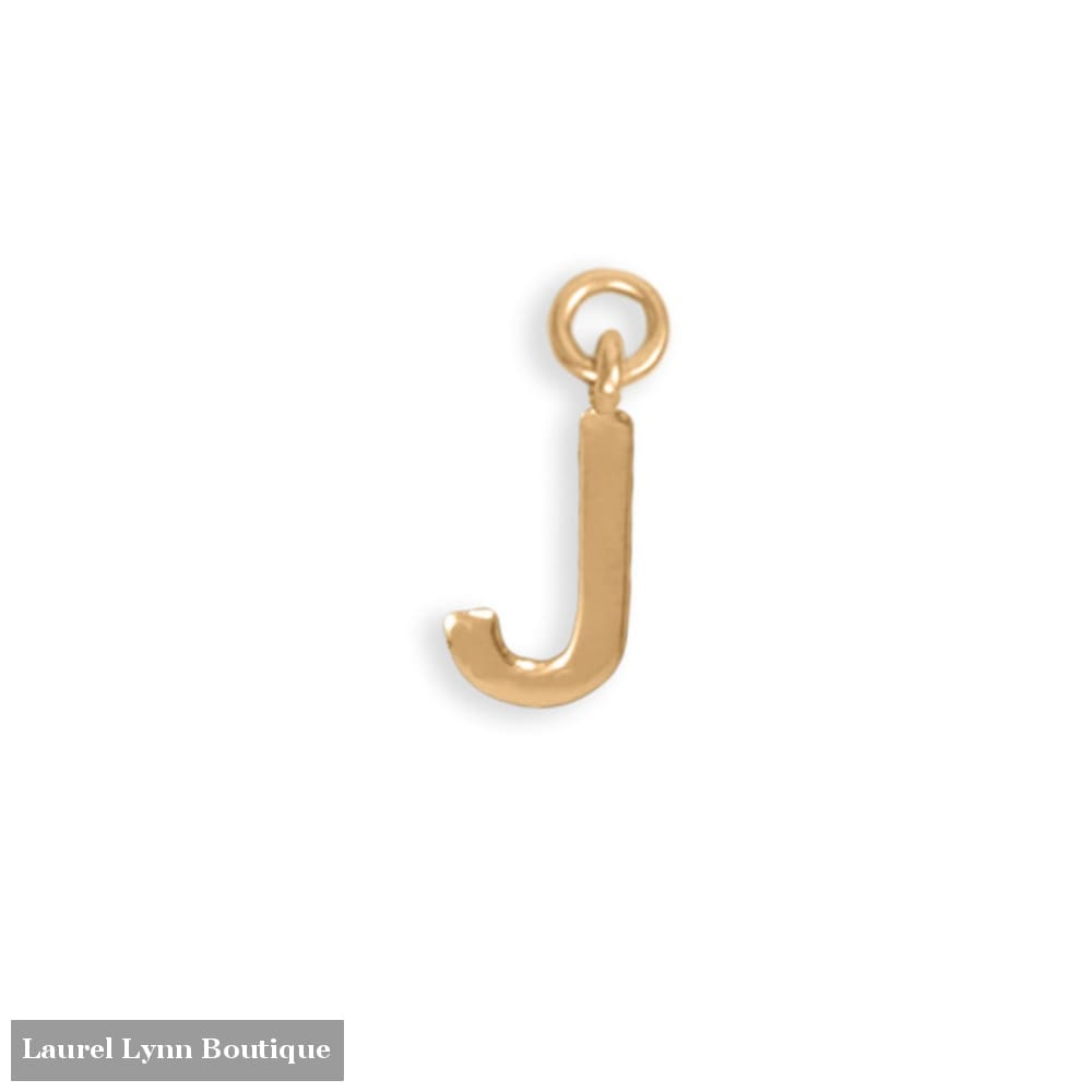 14 Karat Gold Plated Polished J Charm - 74684J - Liliana Skye