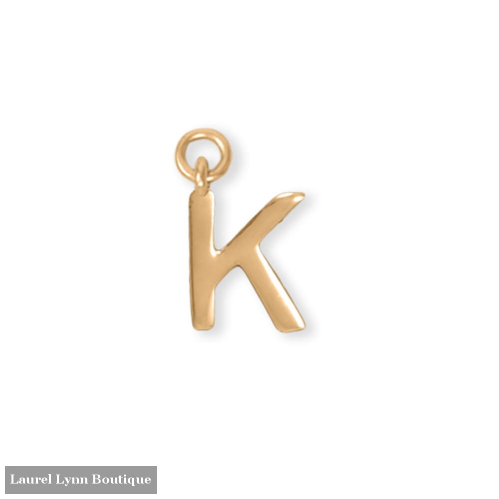 14 Karat Gold Plated Polished K Charm - 74684K - Liliana Skye