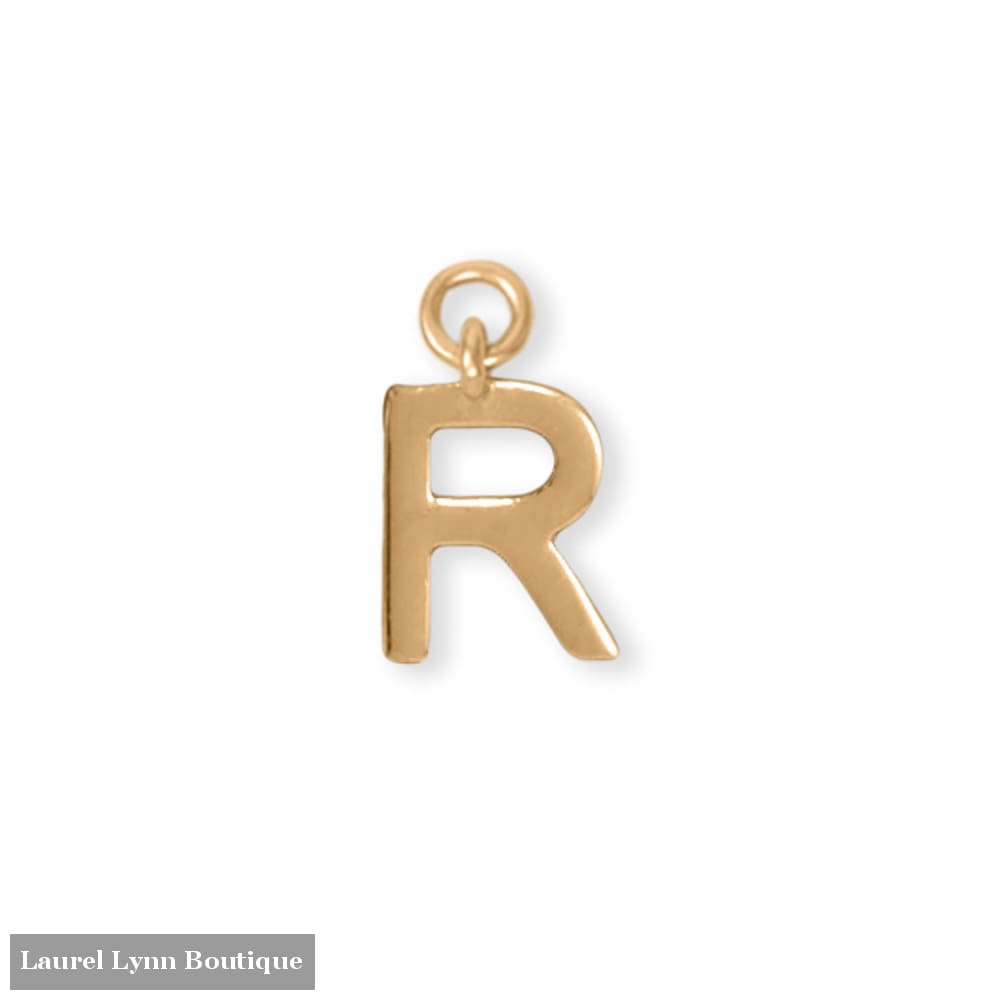 14 Karat Gold Plated Polished R Charm - 74684R - Liliana Skye