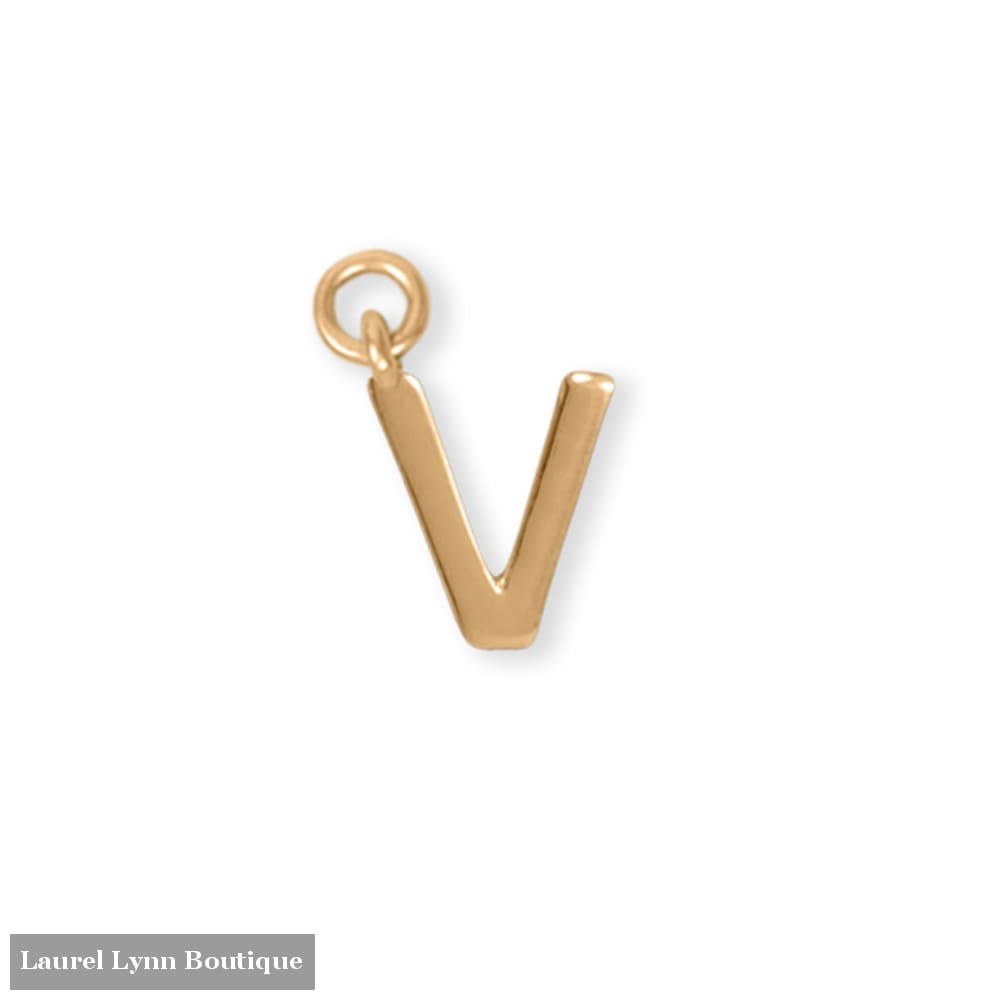 14 Karat Gold Plated Polished V Charm - 74684V - Liliana Skye