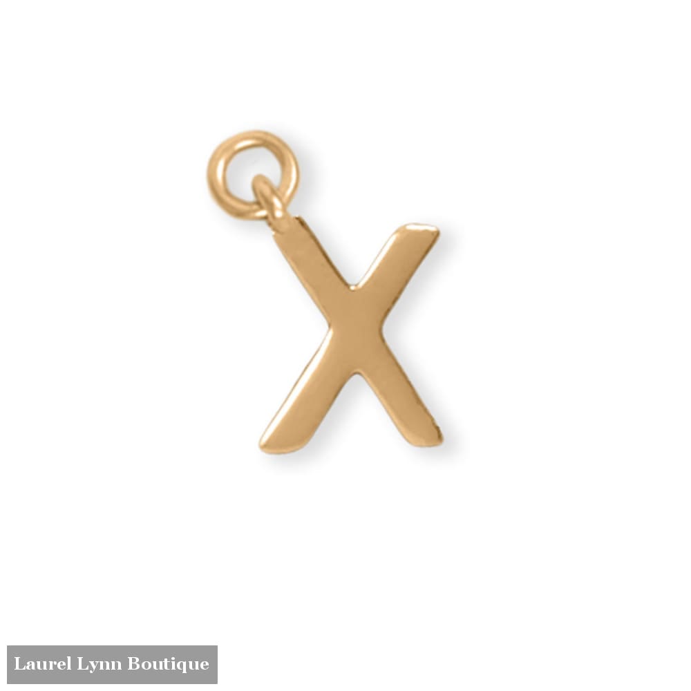 14 Karat Gold Plated Polished X Charm - 74684W - Liliana Skye
