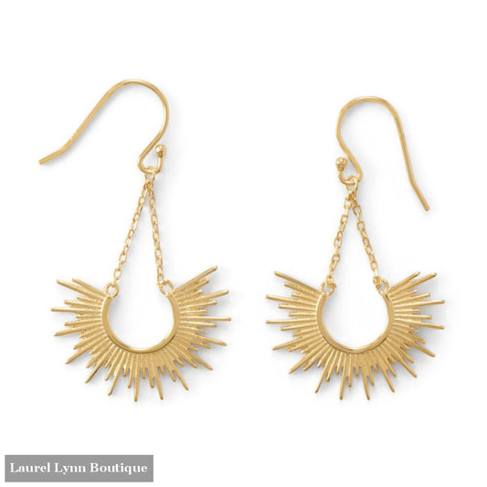14 Karat Gold Plated Sunburst Earrings - 66417 - Liliana Skye