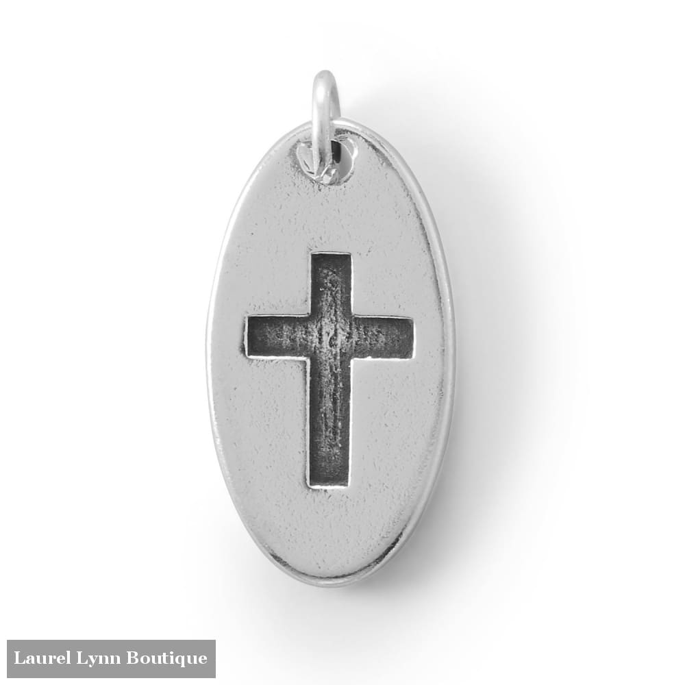 Oval Charm with Oxidized Cross - 74641 - Liliana Skye