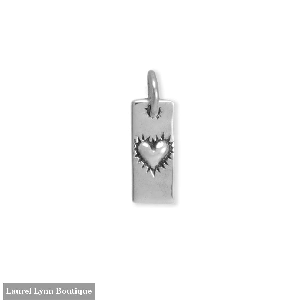 Oxidized Heart Tag Charm - 74780 - Liliana Skye