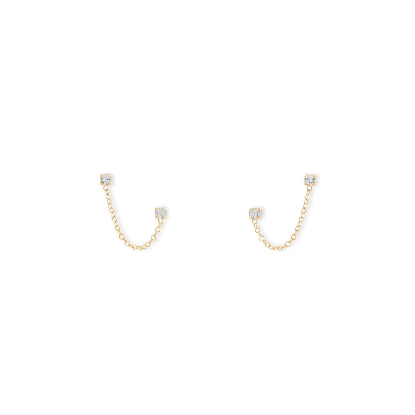 14 Karat Gold Double Post Crystal Earrings - 66544 - Liliana Skye