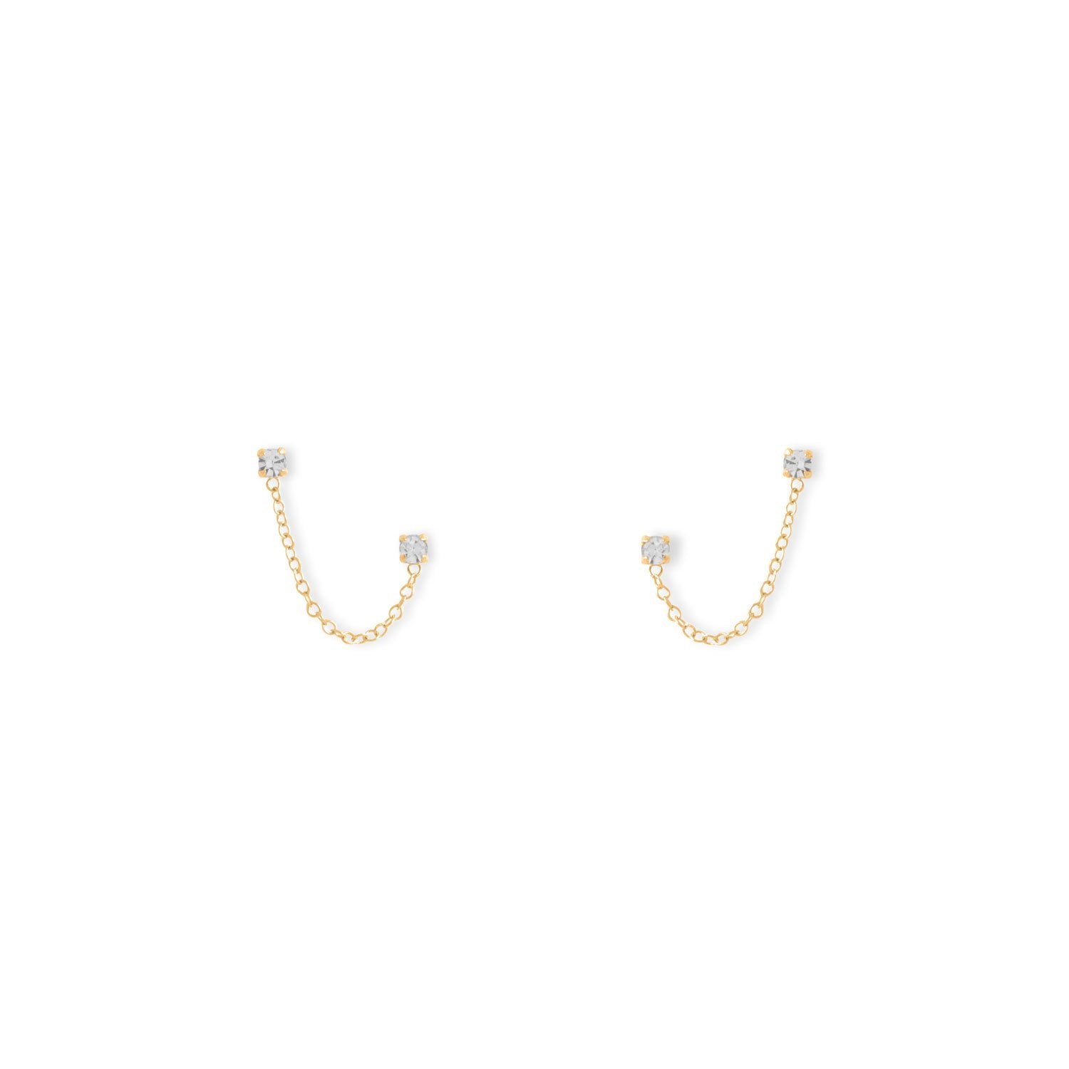 14 Karat Gold Double Post Crystal Earrings - 66544 - Liliana Skye