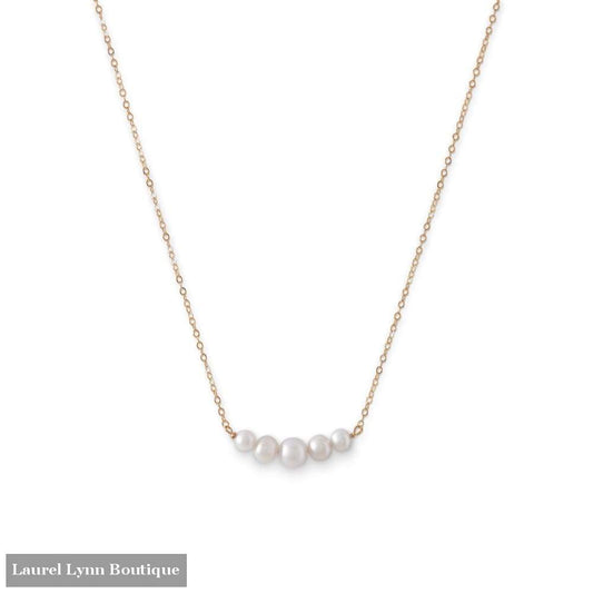 14 Karat Gold Necklace With 5 Cultured Freshwater Pearls - Liliana Skye - Blairs Jewelry & Gifts