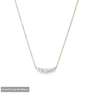 14 Karat Gold Necklace With 5 Cultured Freshwater Pearls - Liliana Skye - Blairs Jewelry & Gifts