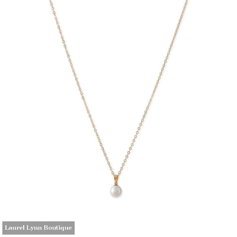 14 Karat Gold Necklace With A Sliding Cultured Freshwater Pearl Pendant - Liliana Skye - Blairs Jewelry & Gifts