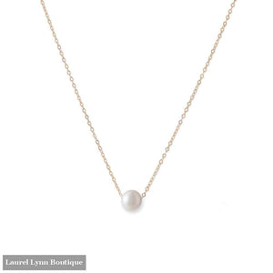 14 Karat Gold Necklace With Cultured Freshwater Floating Pearl - Liliana Skye - Blairs Jewelry & Gifts