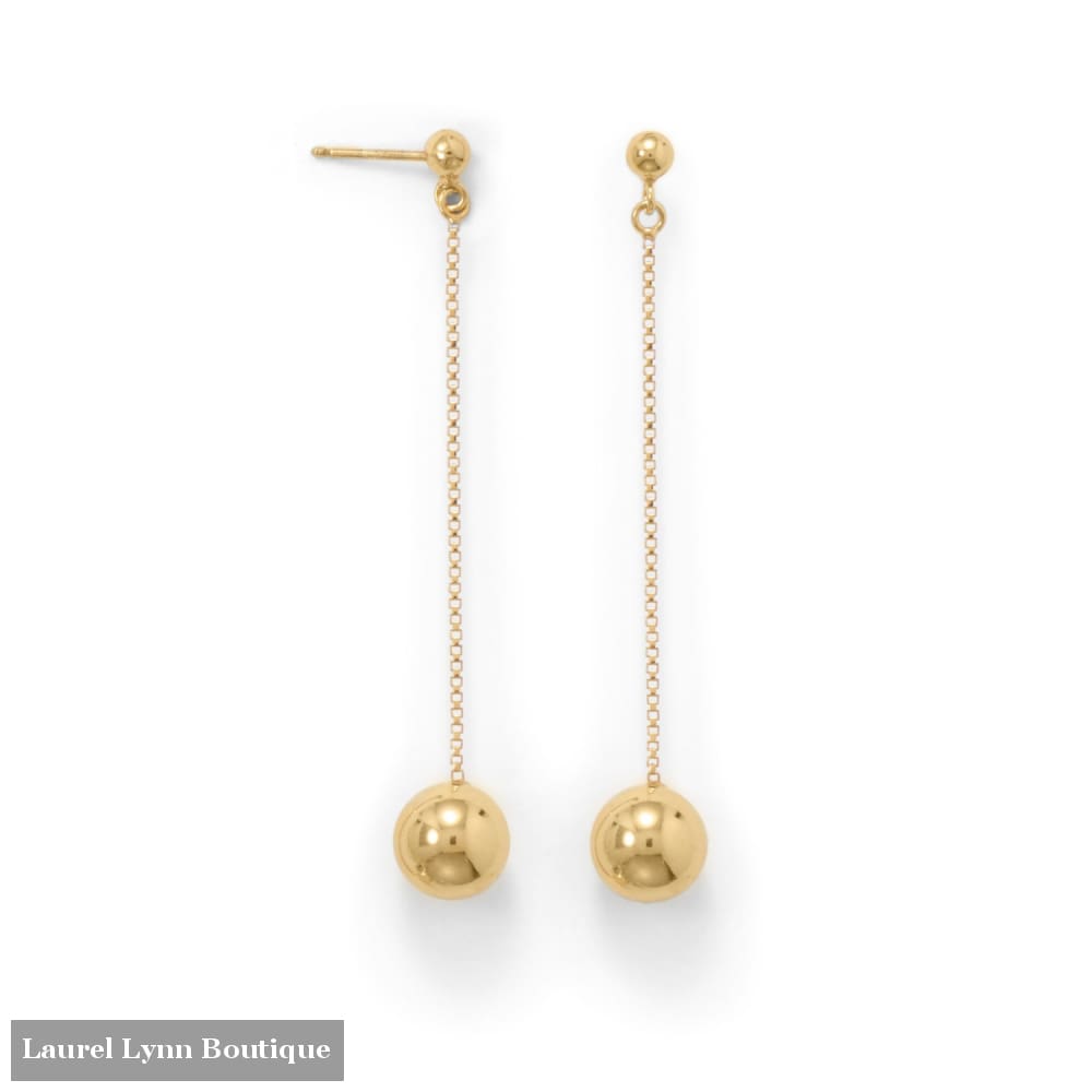 14 Karat Gold Plate Bead Drop Earrings - 66355 - Liliana Skye