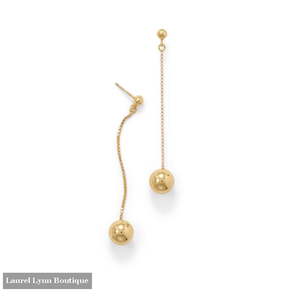 14 Karat Gold Plate Bead Drop Earrings - 66355 - Liliana Skye
