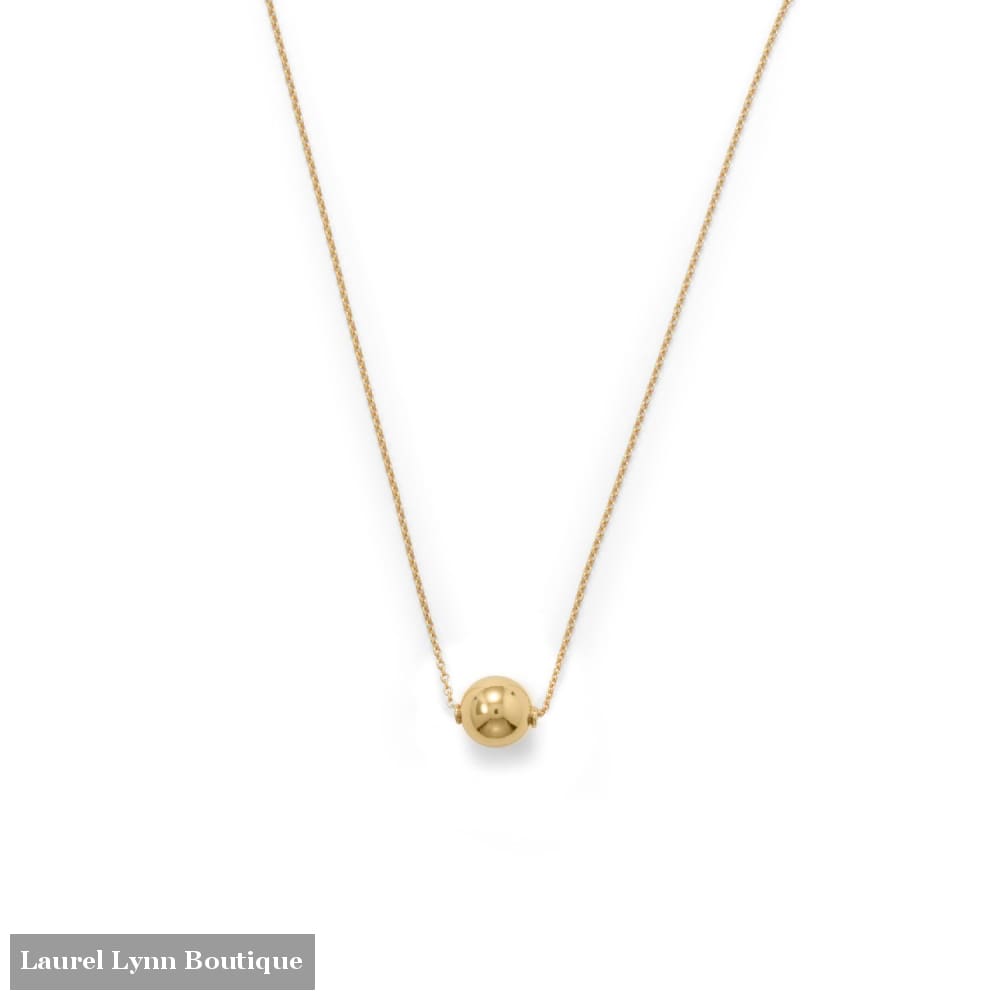 14 Karat Gold Plate Bead Necklace - 34242 - Liliana Skye