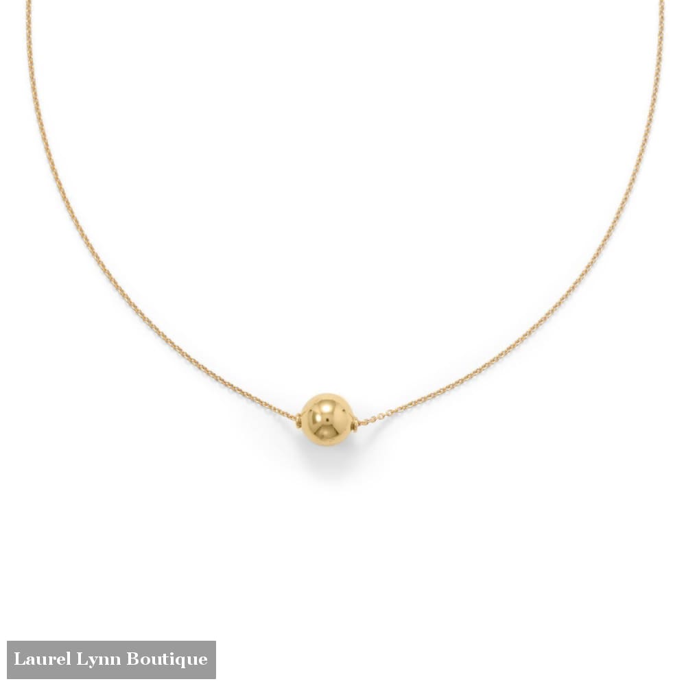 14 Karat Gold Plate Bead Necklace - 34242 - Liliana Skye