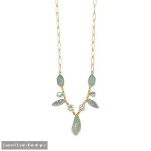 14 Karat Gold Plated Aquamarine And Blue Topaz Necklace - Liliana Skye - Blairs Jewelry & Gifts