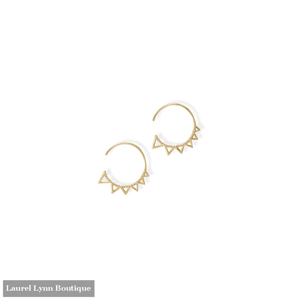 14 Karat Gold Plated Beaded Sun 3/4 Circle Wire Earrings - 66570 - Liliana Skye
