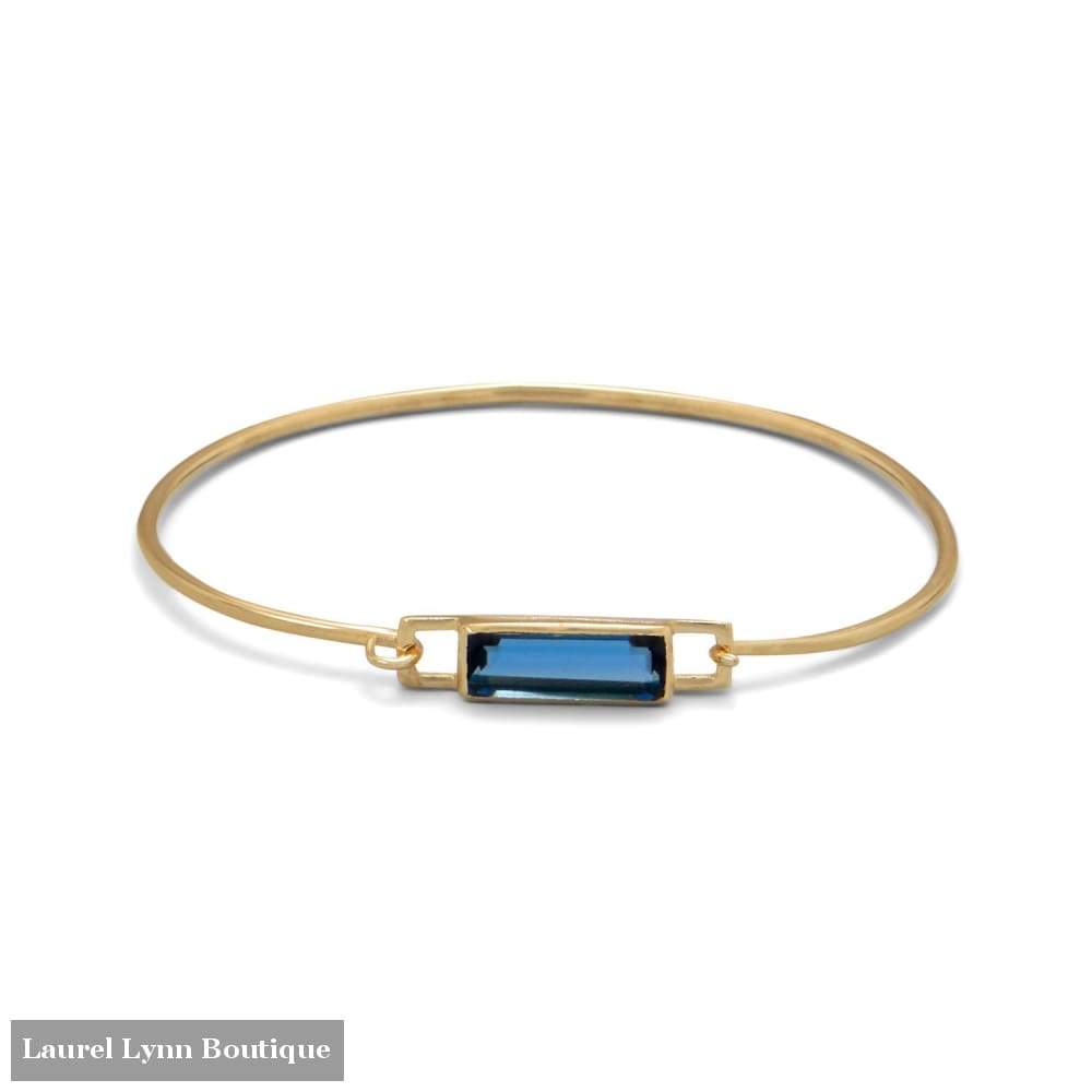 14 Karat Gold Plated Blue Hydro Glass Squeeze Release Bangle - Liliana Skye - Blairs Jewelry & Gifts