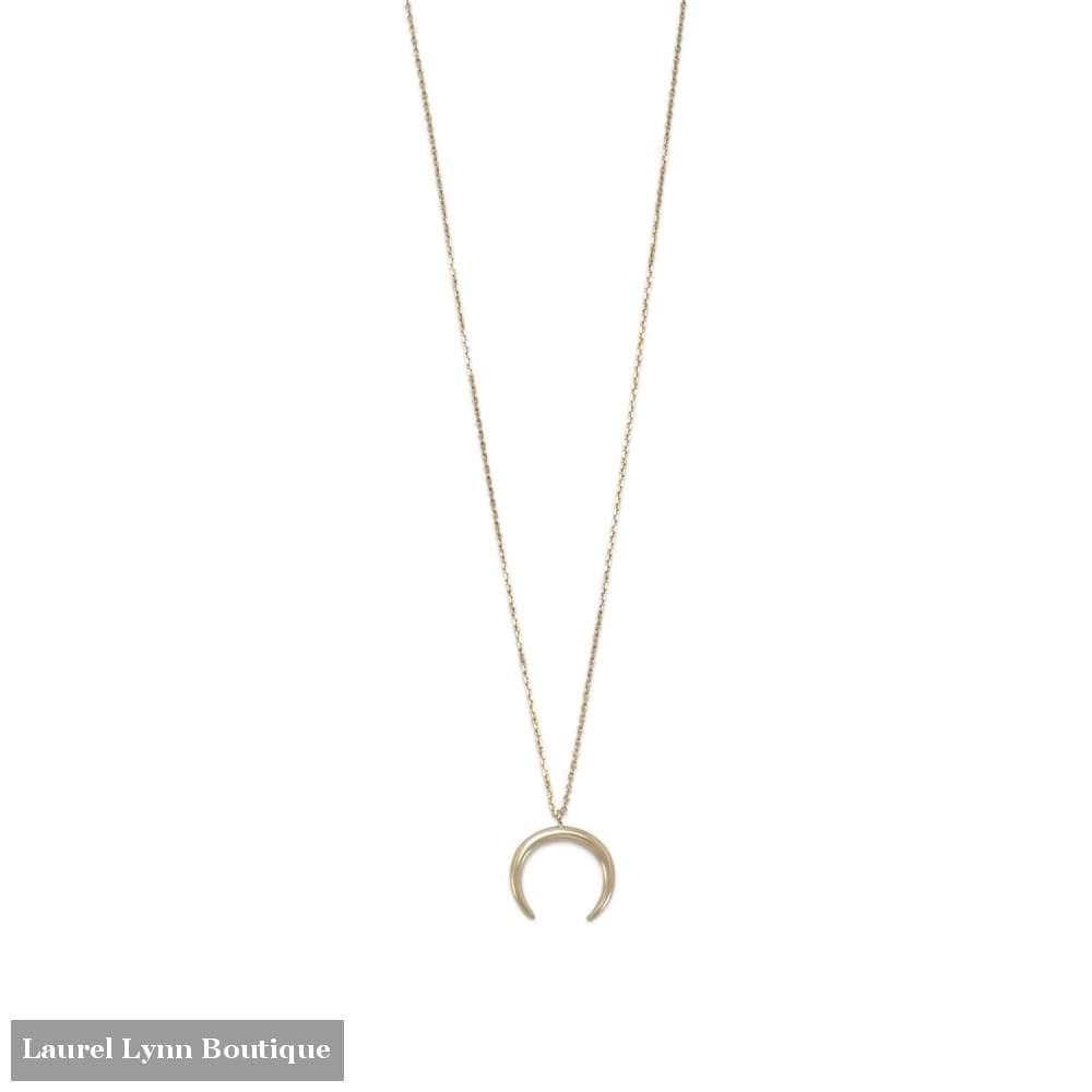 14 Karat Gold Plated Crescent Necklace - Laurel Lynn Collection - Blairs Jewelry & Gifts