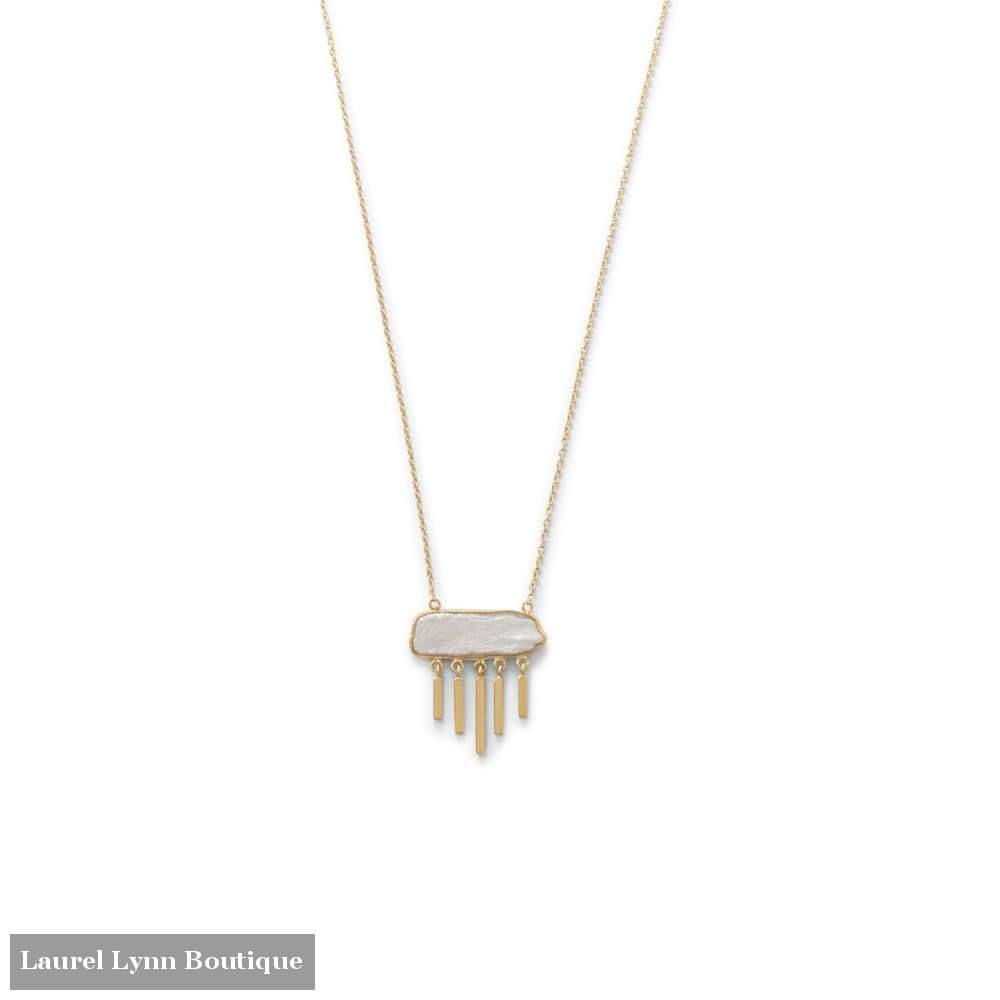 14 Karat Gold Plated Cultured Freshwater Pearl Necklace - 34239 - Laurel Lynn Collection - Blairs Jewelry & Gifts