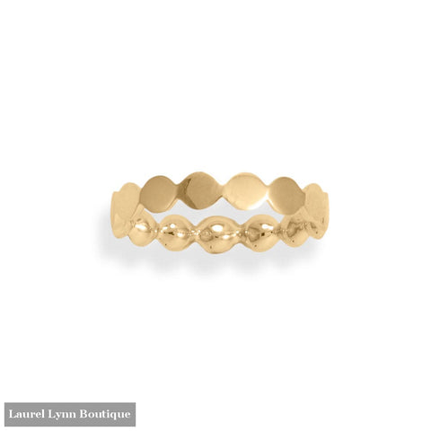 14 Karat Gold Plated Dotted Band Ring - 83953-9 - Liliana Skye