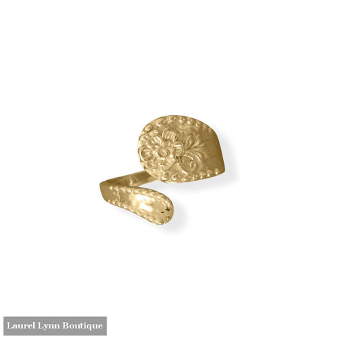 14 Karat Gold Plated Floral Spoon Ring - 83948-9 - Liliana Skye