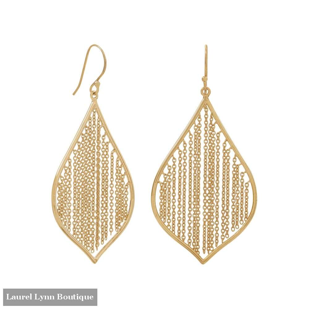 14 Karat Gold Plated Fringe Leaf Earrings - 66285 - Laurel Lynn Collection - Blairs Jewelry & Gifts