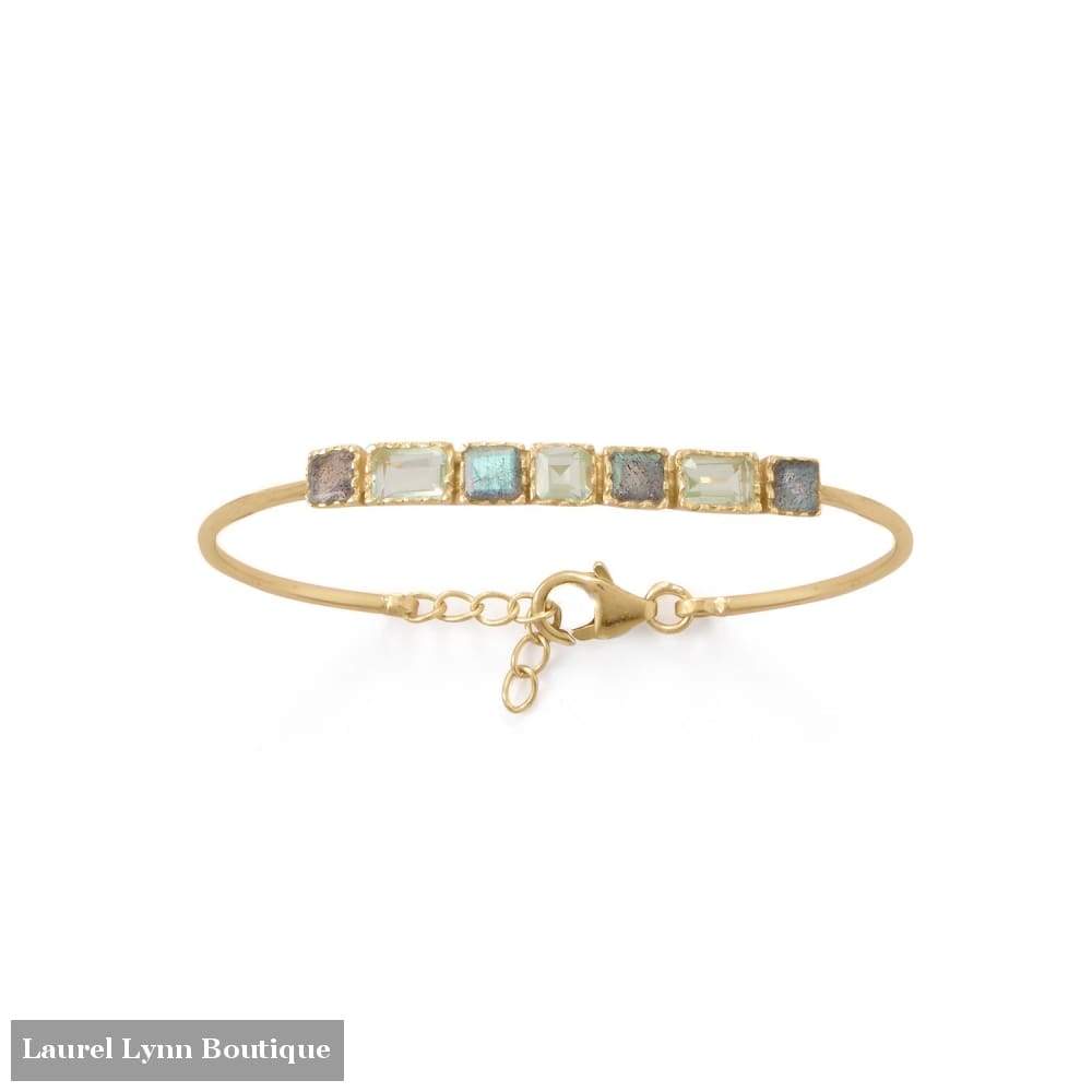 14 Karat Gold Plated Labradorite And Prasiolite Bracelet - Laurel Lynn Collection - Blairs Jewelry & Gifts