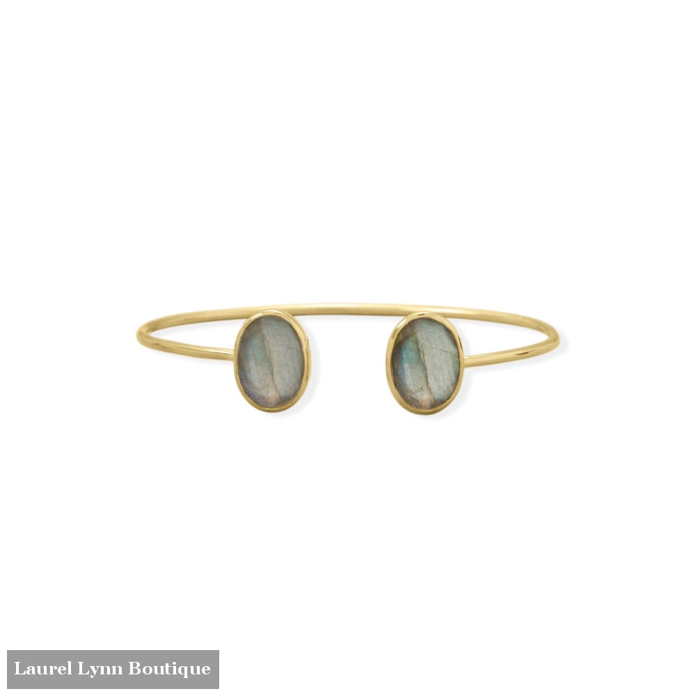 14 Karat Gold Plated Labradorite Cuff Bracelet - 23603 - Liliana Skye