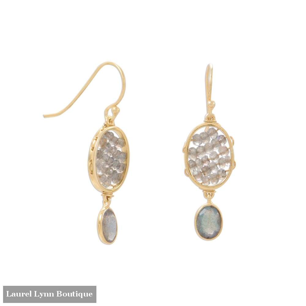 14 Karat Gold Plated Labradorite French Wire Earrings - 66338 - Laurel Lynn Collection - Blairs Jewelry & Gifts