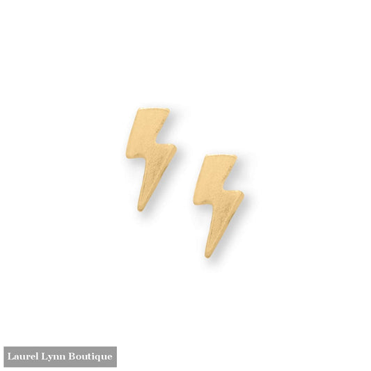 14 Karat Gold Plated Lightning Bolt Stud Earrings - 66816 - Liliana Skye