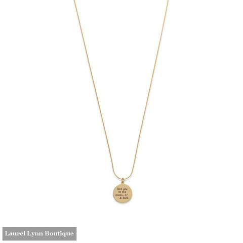14 Karat Gold Plated Love You To The Moon And Back Necklace - Liliana Skye - Blairs Jewelry & Gifts