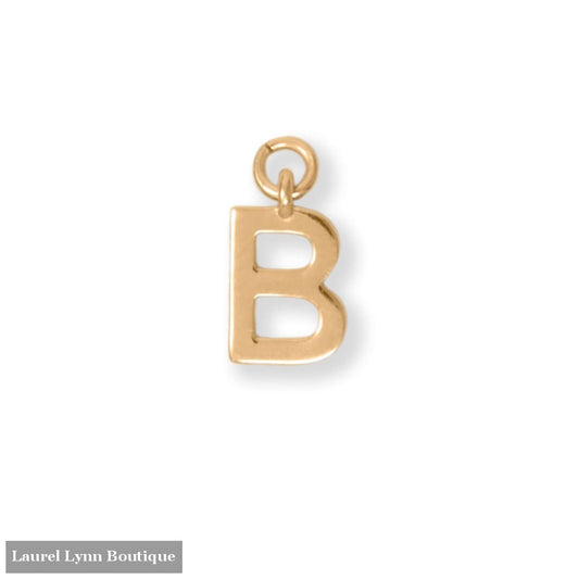 14 Karat Gold Plated Polished B Charm - 74684B - Liliana Skye