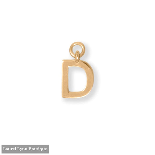 14 Karat Gold Plated Polished D Charm - 74684D - Liliana Skye