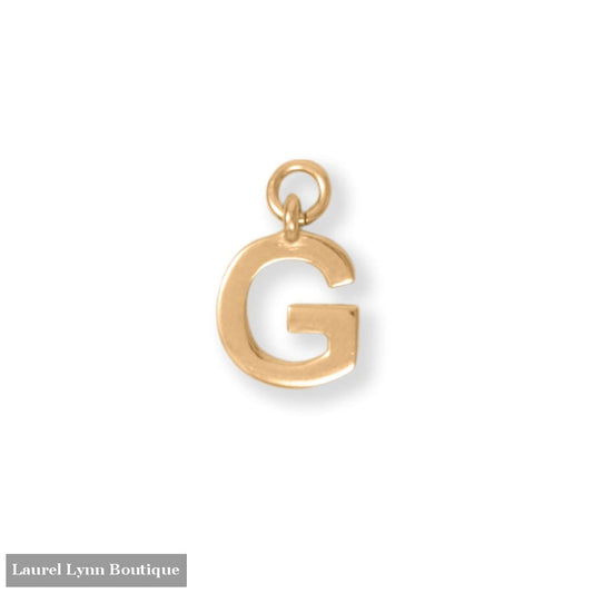 14 Karat Gold Plated Polished G Charm - 74684G - Liliana Skye