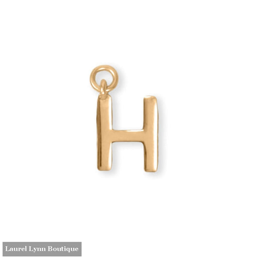 14 Karat Gold Plated Polished H Charm - 74684H - Liliana Skye