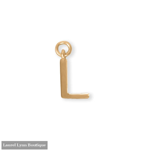 14 Karat Gold Plated Polished L Charm - 74684L - Liliana Skye
