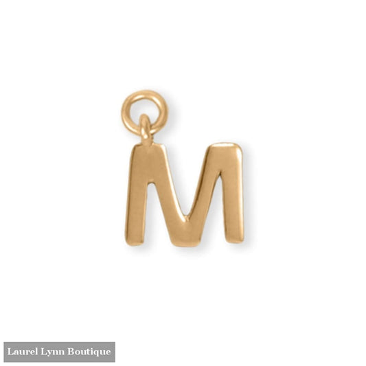 14 Karat Gold Plated Polished M Charm - 74684M - Liliana Skye