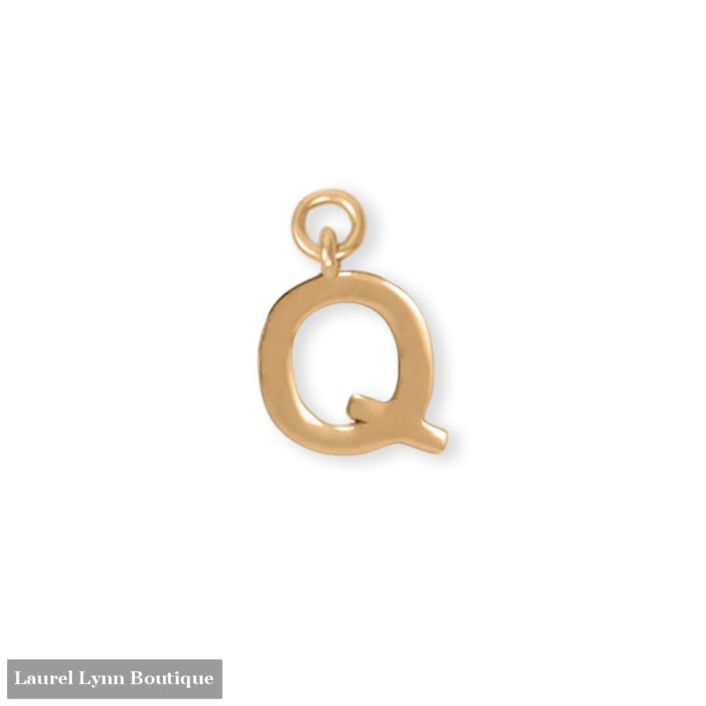 14 Karat Gold Plated Polished Q Charm - 74684Q - Liliana Skye