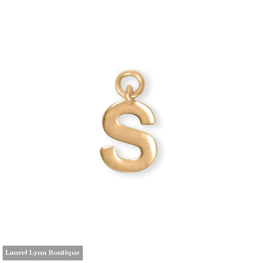 14 Karat Gold Plated Polished S Charm - 74684S - Liliana Skye