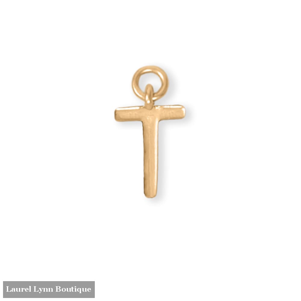 14 Karat Gold Plated Polished T Charm - 74684T - Liliana Skye