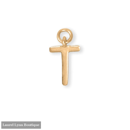 14 Karat Gold Plated Polished T Charm - 74684T - Liliana Skye