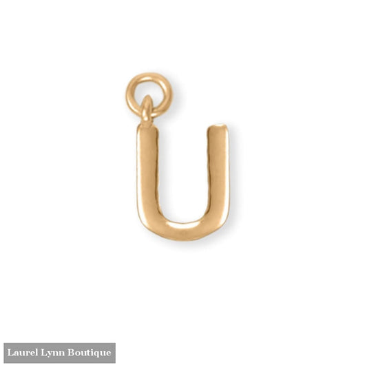 14 Karat Gold Plated Polished U Charm - 74684U - Liliana Skye