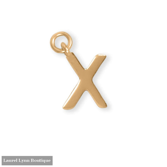 14 Karat Gold Plated Polished X Charm - 74684W - Liliana Skye