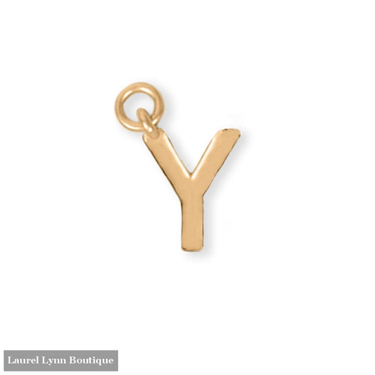14 Karat Gold Plated Polished Y Charm - 74684Y - Liliana Skye